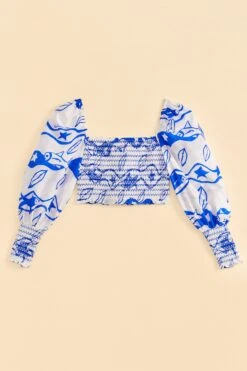 Farm Rio Off-White Pitta Waves Smocked Blouse -Farm Rio 314085 06