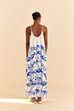Farm Rio Off-White Pitta Waves Sleeveless Maxi Dress -Farm Rio 314086 04