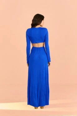 Farm Rio Blue Knot Cut Out Maxi Dress 10 Farm Rio Blue Knot Cut Out Maxi Dress -Farm Rio 314099 04