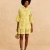 Farm Rio Light Yellow Palm Tree Mini Dress -Farm Rio 314107 01