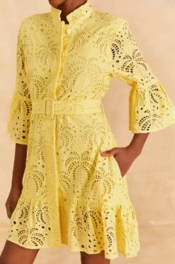 Farm Rio Light Yellow Palm Tree Mini Dress 9 Farm Rio Light Yellow Palm Tree Mini Dress -Farm Rio 314107 03