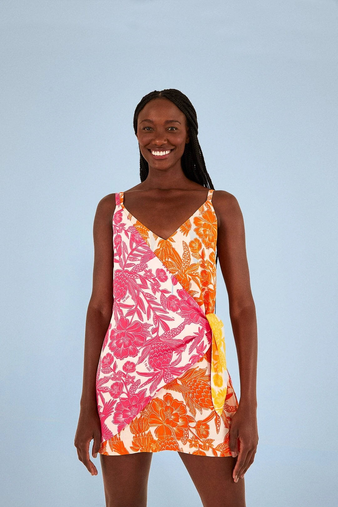 Farm Rio Pink Tropical Woodcut Cover Up 3 Farm Rio Pink Tropical Woodcut Cover Up