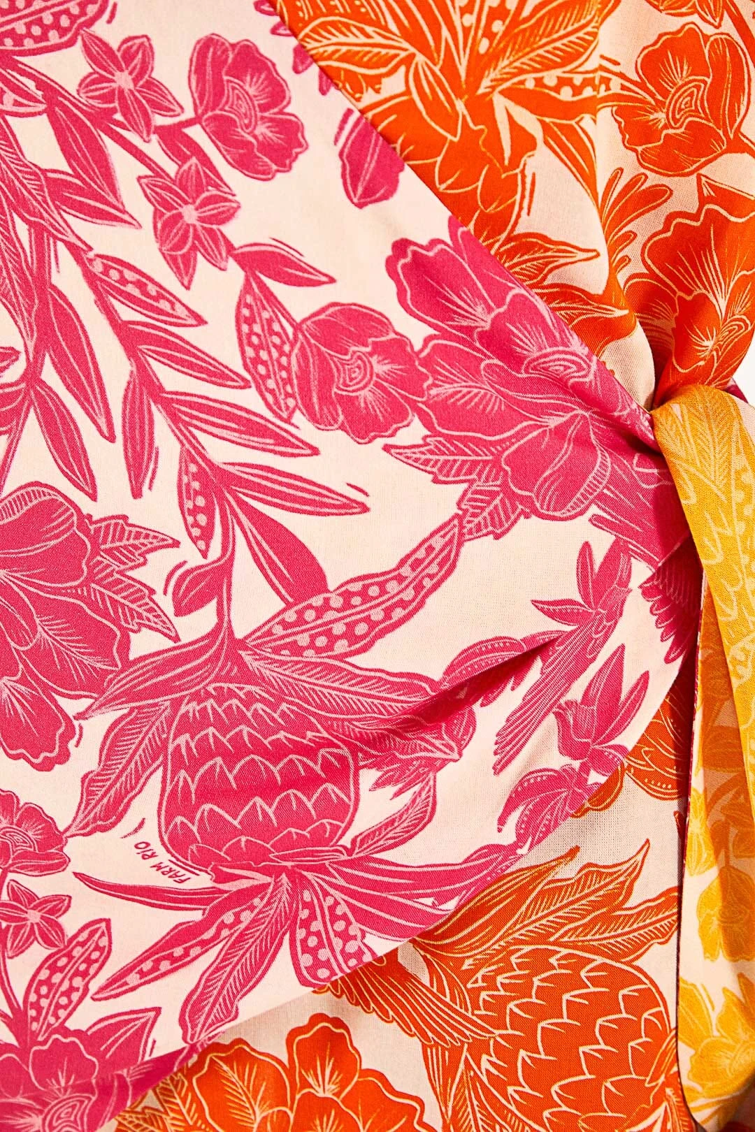 Farm Rio Pink Tropical Woodcut Cover Up 7 Farm Rio Pink Tropical Woodcut Cover Up - Image 5