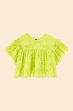 Farm Rio Lime Green Palm Tree Richelieu Blouse 13 Farm Rio Lime Green Palm Tree Richelieu Blouse -Farm Rio 314472 06