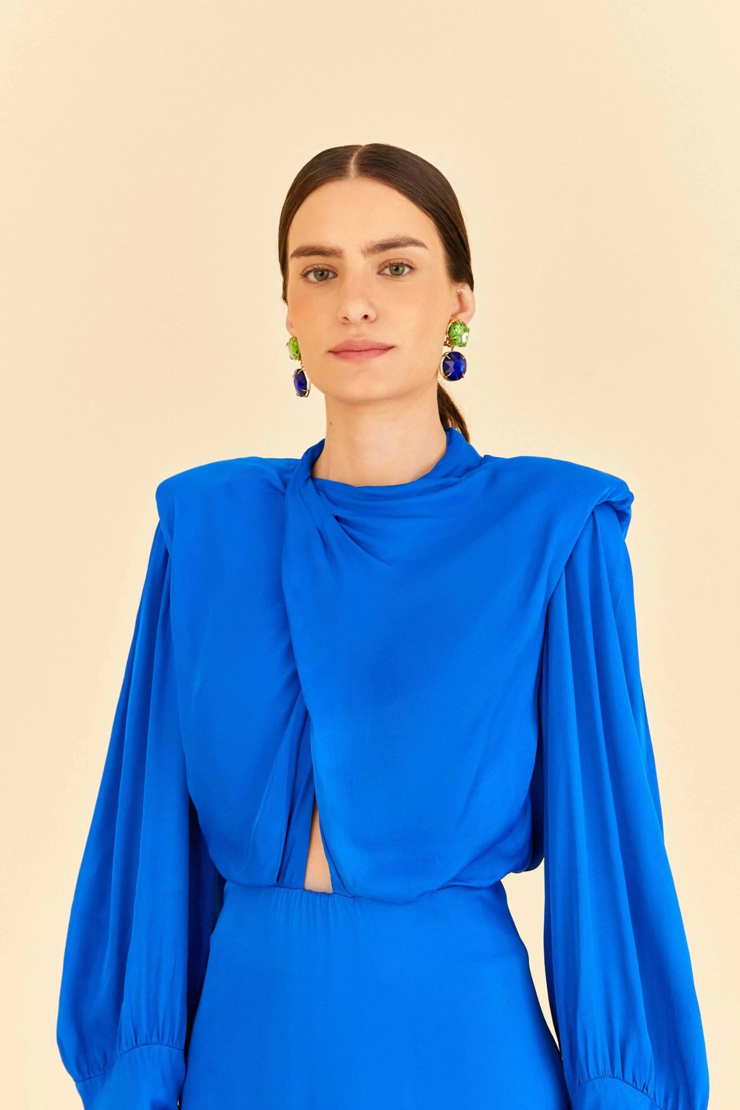 Farm Rio Blue Shoulder Pads Maxi Dress 7 Farm Rio Blue Shoulder Pads Maxi Dress - Image 5