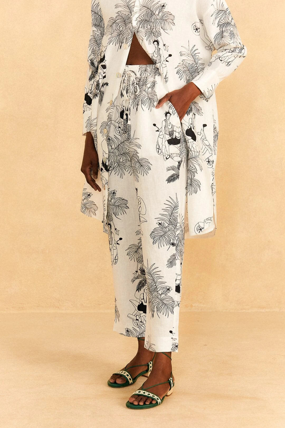 Farm Rio Off-White Moto Love Pants 4 Farm Rio Off-White Moto Love Pants - Image 2