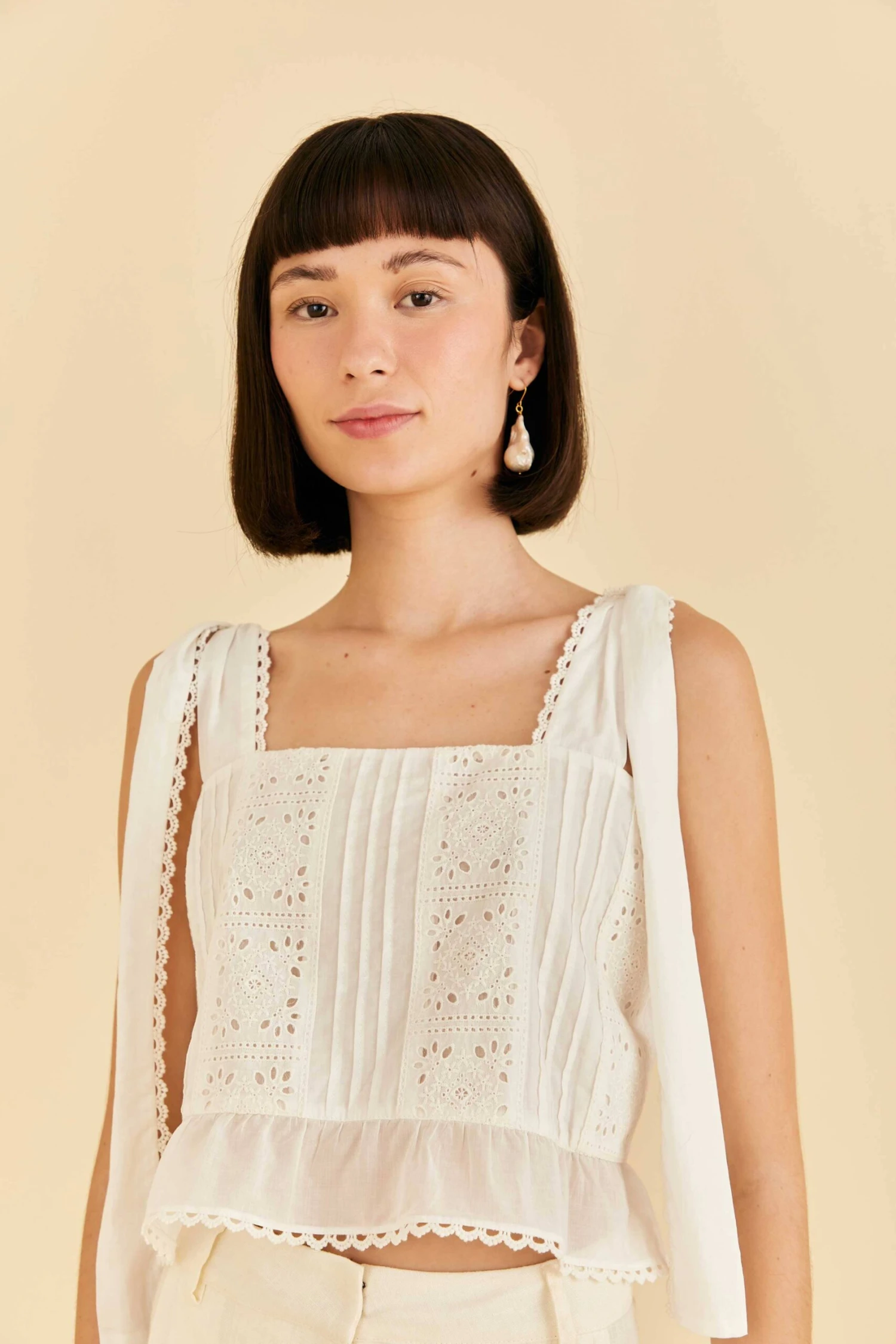 Farm Rio Off-White Lace Top 3 Farm Rio Off-White Lace Top