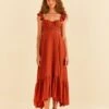 Farm Rio Brown Sleeveless Maxi Dress -Farm Rio 314507 01