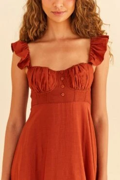 Farm Rio Brown Sleeveless Maxi Dress 9 Farm Rio Brown Sleeveless Maxi Dress -Farm Rio 314507 03