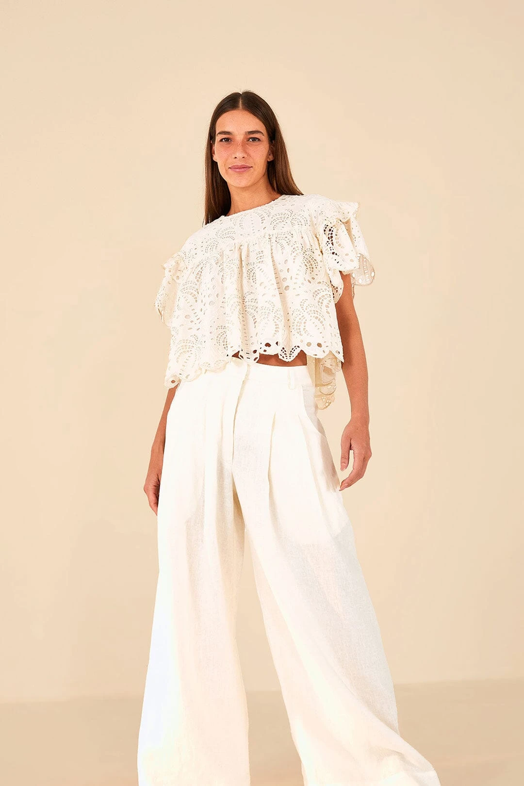 Farm Rio Off White Low Waist Pants 3 Farm Rio Off White Low Waist Pants