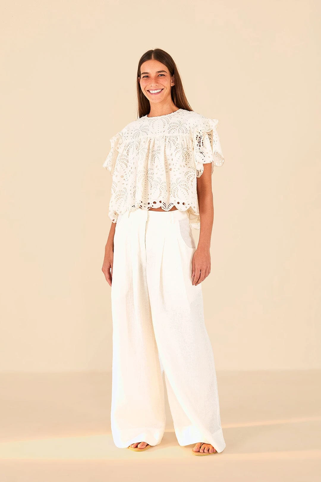 Farm Rio Off White Low Waist Pants 4 Farm Rio Off White Low Waist Pants - Image 2