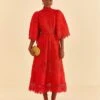 Farm Rio Red Guipure Cut Out Midi Dress 1 Farm Rio Red Guipure Cut Out Midi Dress -Farm Rio 314516 02
