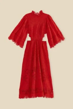 Farm Rio Red Guipure Cut Out Midi Dress 17 Farm Rio Red Guipure Cut Out Midi Dress -Farm Rio 314516 07