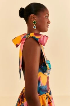 Farm Rio Yellow Painted Flowers Layered Maxi Dress 11 Farm Rio Yellow Painted Flowers Layered Maxi Dress -Farm Rio 314752 03