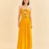 Farm Rio Yellow Sleeveless Maxi Dress With Sun Buckle 2 Farm Rio Yellow Sleeveless Maxi Dress With Sun Buckle -Farm Rio 314753 02
