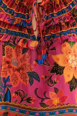 Farm Rio Pink Tropical Tapestry Long Sleeve Blouse -Farm Rio 315105 07