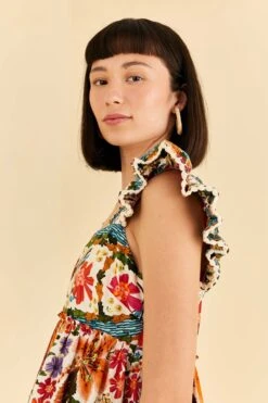 Farm Rio Off-White Tropical Yard Sleeveless Mini Dress -Farm Rio 315948 04