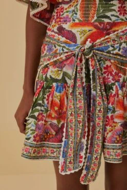 Farm Rio Off-White Tropical Yard Mini Skirt -Farm Rio 315950 03