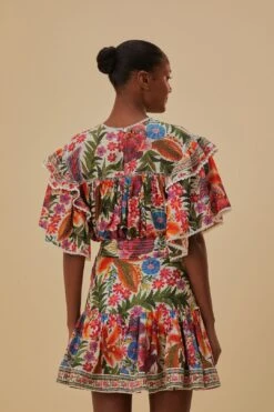 Farm Rio Off-White Tropical Yard Mini Skirt -Farm Rio 315950 04