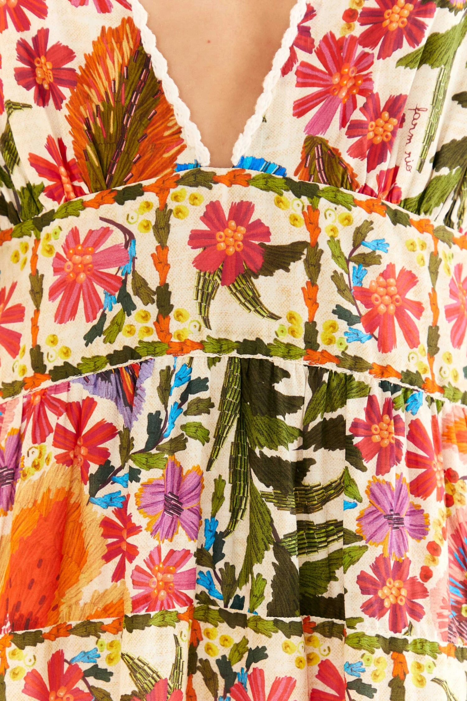 Farm Rio Off-White Tropical Yard Sleeveless Midi Dress 7 Farm Rio Off-White Tropical Yard Sleeveless Midi Dress - Image 5