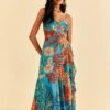 Farm Rio Blue Flower Dream Sleeveless Midi Dress -Farm Rio 315953 02