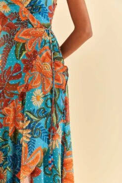 Farm Rio Blue Flower Dream Sleeveless Midi Dress 9 Farm Rio Blue Flower Dream Sleeveless Midi Dress -Farm Rio 315953 03