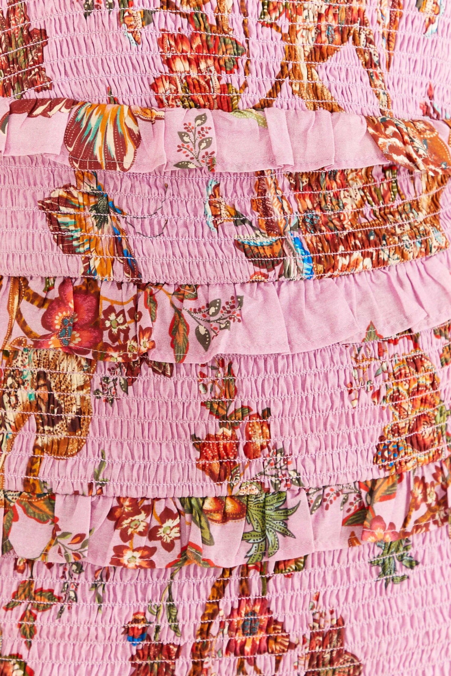 Farm Rio Lilac Floral Monkey Smocked Mini Dress 7 Farm Rio Lilac Floral Monkey Smocked Mini Dress - Image 5