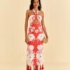 Farm Rio Pink Soft Garden Halter Neck Midi Dress -Farm Rio 315958 01