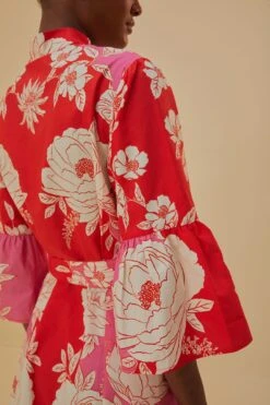 Farm Rio Pink Soft Garden Short Sleeve Mini Dress -Farm Rio 315959 02