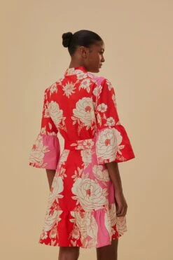 Farm Rio Pink Soft Garden Short Sleeve Mini Dress -Farm Rio 315959 05