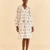 Farm Rio Off-White Embroidered Horses Midi Dress 2 Farm Rio Off-White Embroidered Horses Midi Dress -Farm Rio 315962 01
