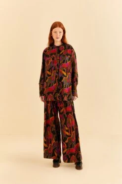 Farm Rio Black Wild Horses Pants