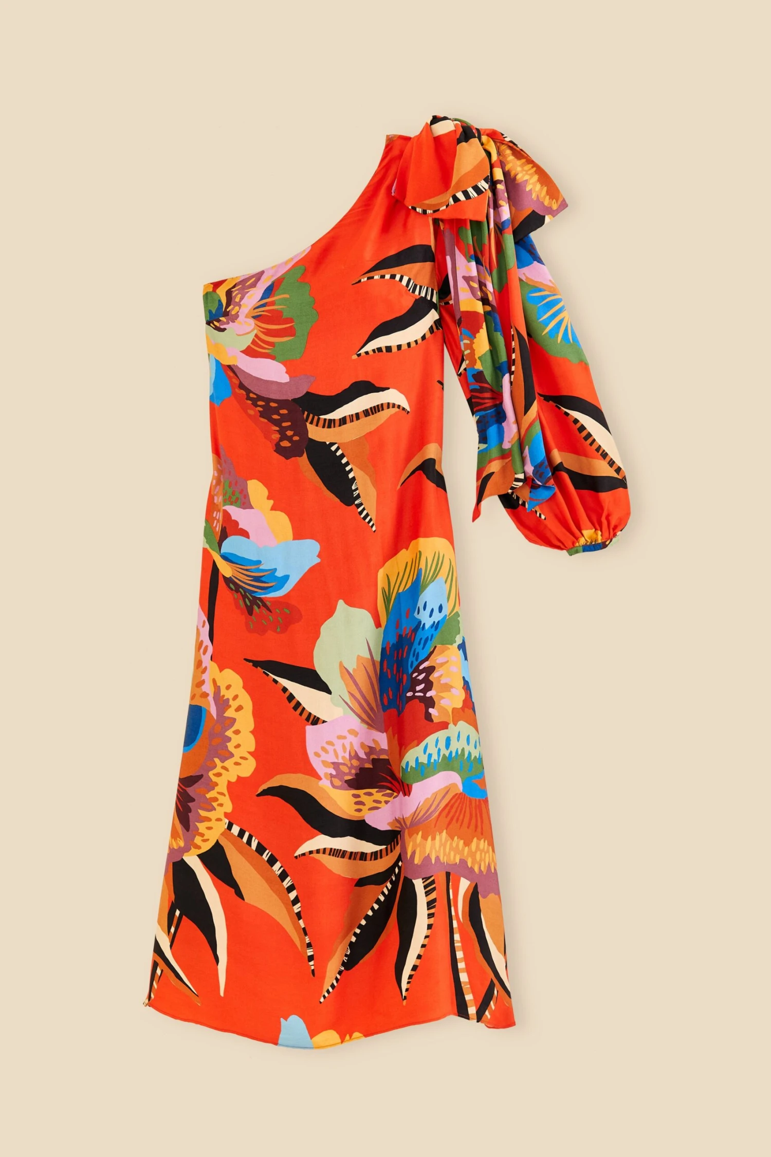 Farm Rio Red Lucy One Shoulder Maxi Dress 5 Farm Rio Red Lucy One Shoulder Maxi Dress - Image 3