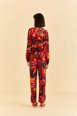 Farm Rio Red Rooster Leaves Pants 11 Farm Rio Red Rooster Leaves Pants -Farm Rio 316429 04