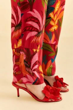 Farm Rio Red Rooster Leaves Pants 12 Farm Rio Red Rooster Leaves Pants -Farm Rio 316429 05