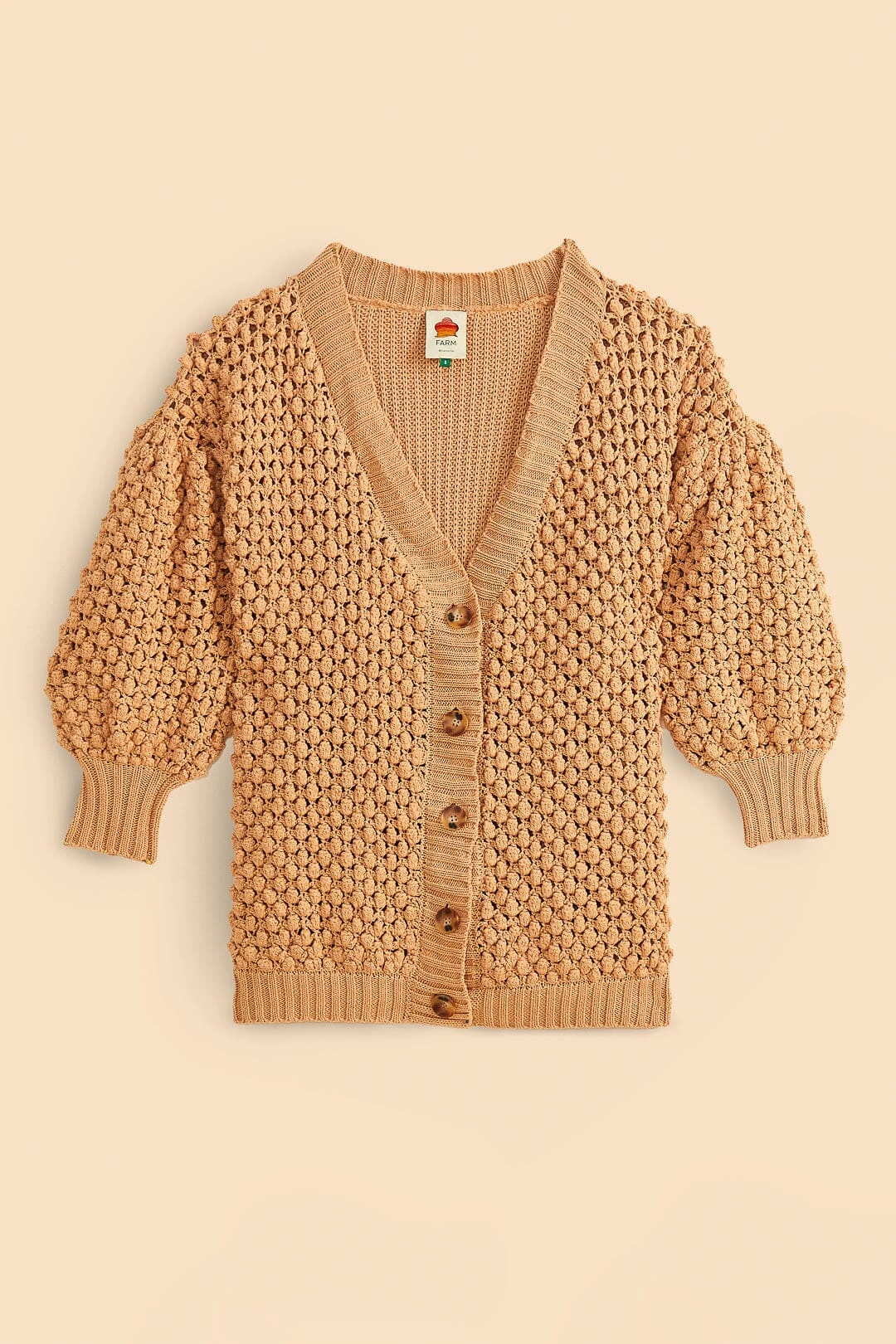 Farm Rio Dark Sand Handmade Dots Cardigan 7 Farm Rio Dark Sand Handmade Dots Cardigan - Image 5