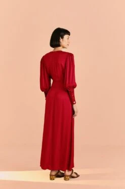 Farm Rio Red Cut Out Long Sleeve Lenzing™ Ecovero™ Viscose Maxi Dress 8 Farm Rio Red Cut Out Long Sleeve Lenzing™ Ecovero™ Viscose Maxi Dress -Farm Rio 317498 03