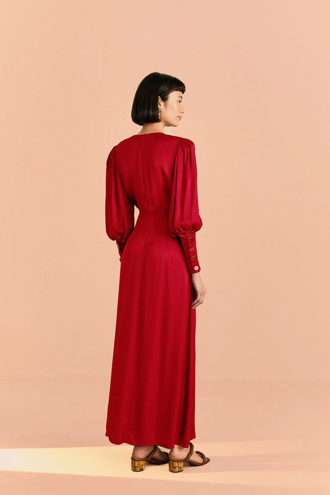 Farm Rio Red Cut Out Long Sleeve Lenzing™ Ecovero™ Viscose Maxi Dress 5 Farm Rio Red Cut Out Long Sleeve Lenzing™ Ecovero™ Viscose Maxi Dress - Image 3