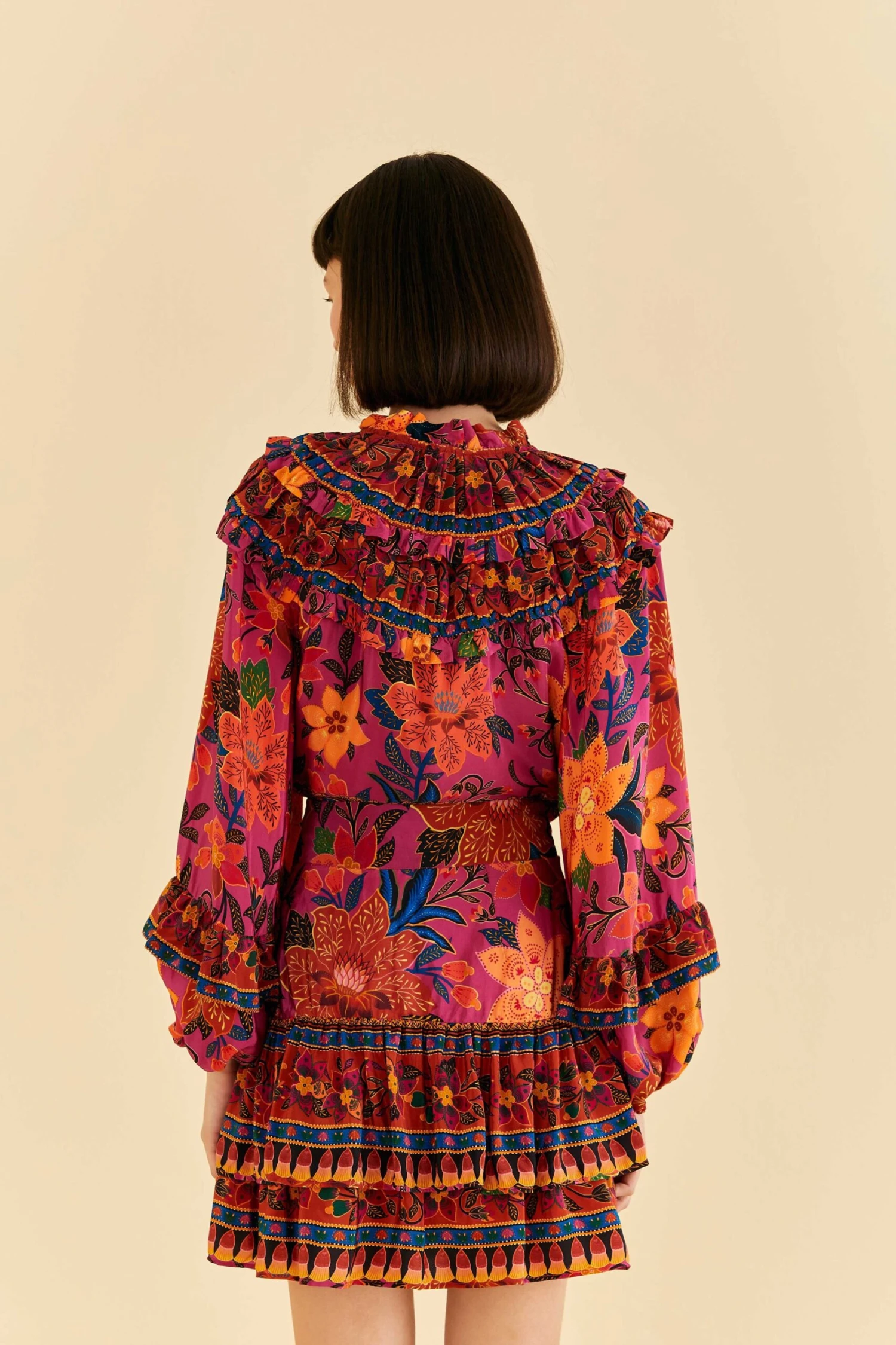 Farm Rio Pink Tropical Tapestry Mini Skirt 6 Farm Rio Pink Tropical Tapestry Mini Skirt - Image 4