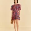 Farm Rio Blush Floral Birds Mini Dress