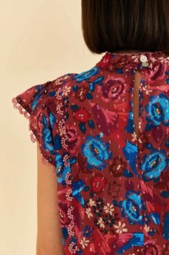 Farm Rio Blush Floral Birds Sleeveless Blouse 10 Farm Rio Blush Floral Birds Sleeveless Blouse -Farm Rio 318136 04