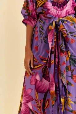 Farm Rio Purple Maxi Flowers Maxi Dress 13 Farm Rio Purple Maxi Flowers Maxi Dress -Farm Rio 318178 06