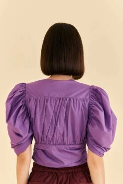 Farm Rio Purple Cropped Blouse -Farm Rio 318180 03