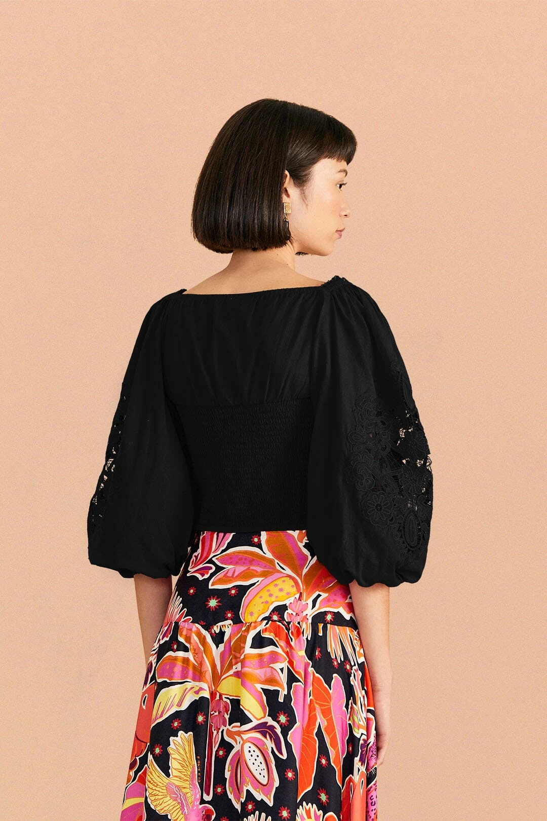 Farm Rio Black Embroidered Blouse 5 Farm Rio Black Embroidered Blouse - Image 3