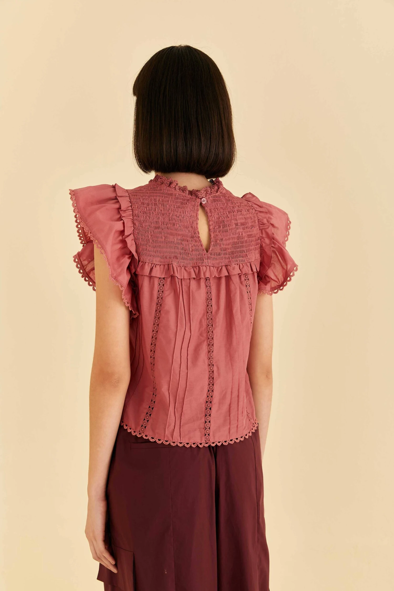 Farm Rio Blush Ruffles Blouse 6 Farm Rio Blush Ruffles Blouse - Image 4