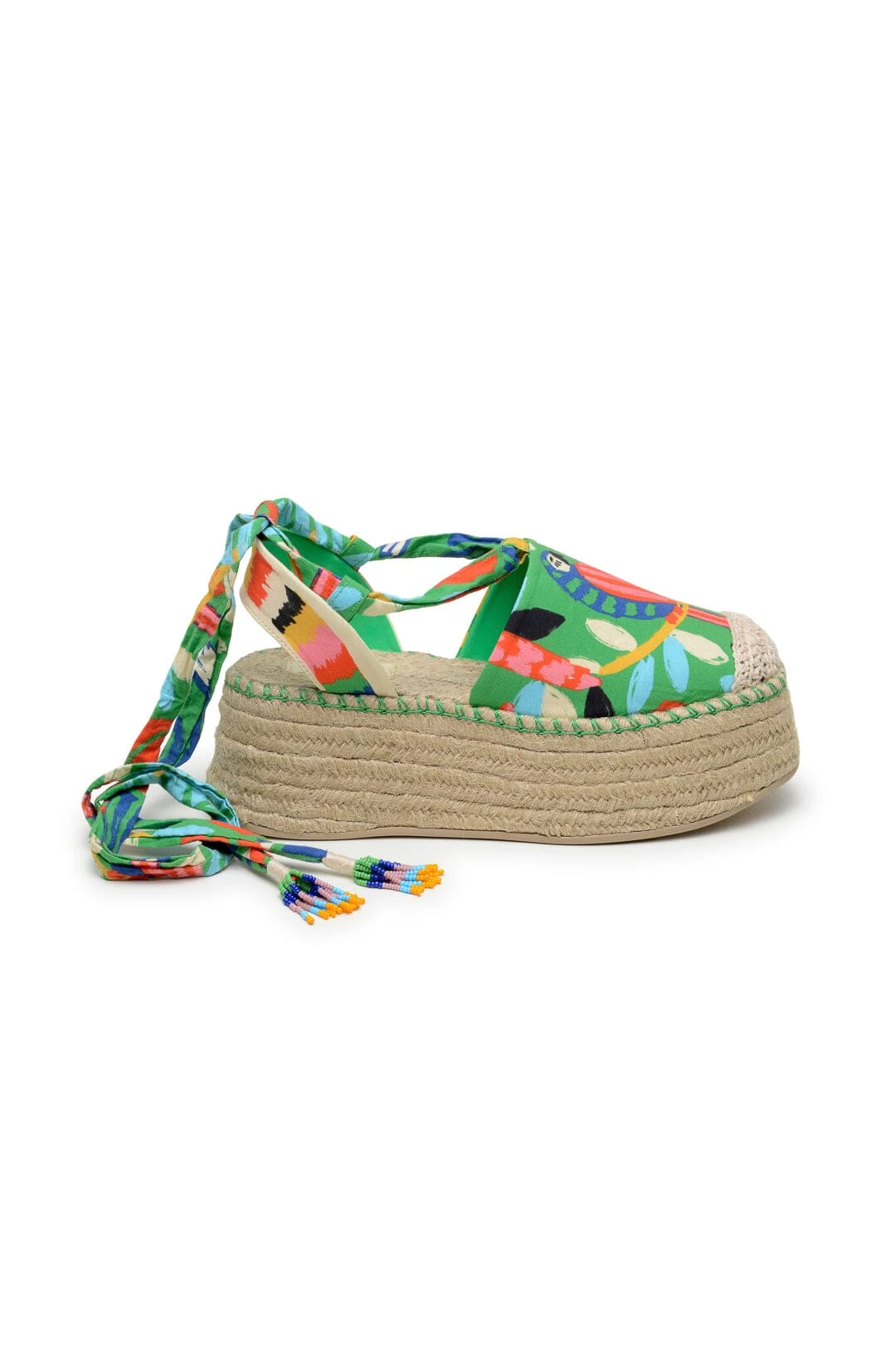 Farm Rio Green Forest Birds Espadrille Platform Sandal 5 Farm Rio Green Forest Birds Espadrille Platform Sandal - Image 3
