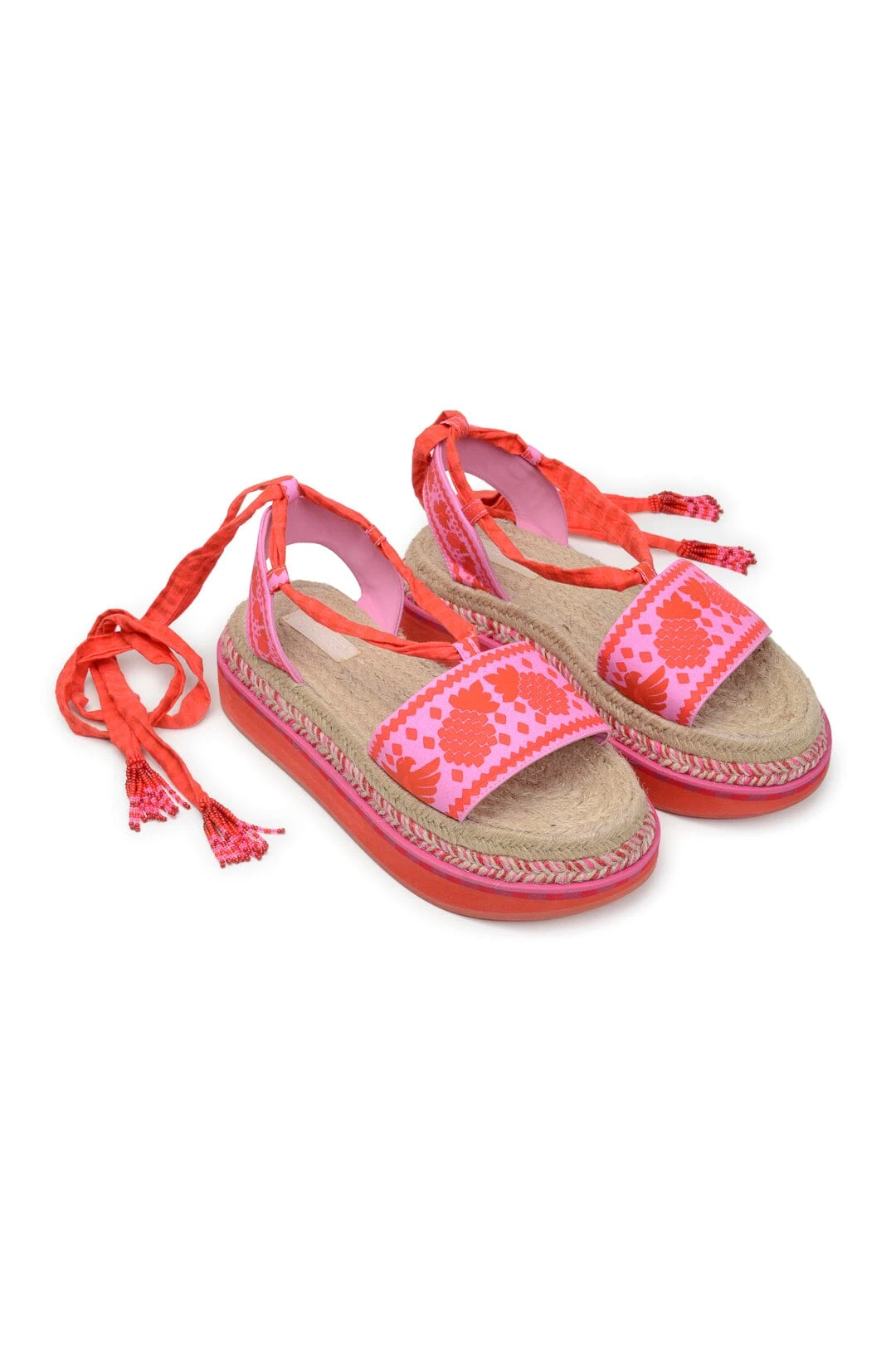 Farm Rio Red Jungle Scarf Espadrille Flatform Sandal 3 Farm Rio Red Jungle Scarf Espadrille Flatform Sandal