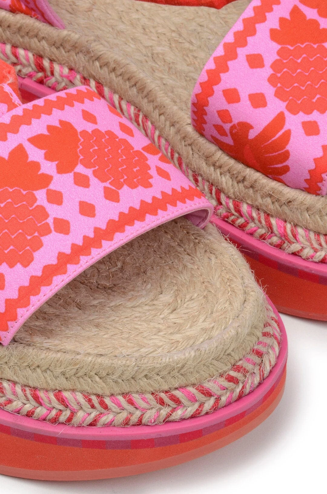 Farm Rio Red Jungle Scarf Espadrille Flatform Sandal 4 Farm Rio Red Jungle Scarf Espadrille Flatform Sandal - Image 2