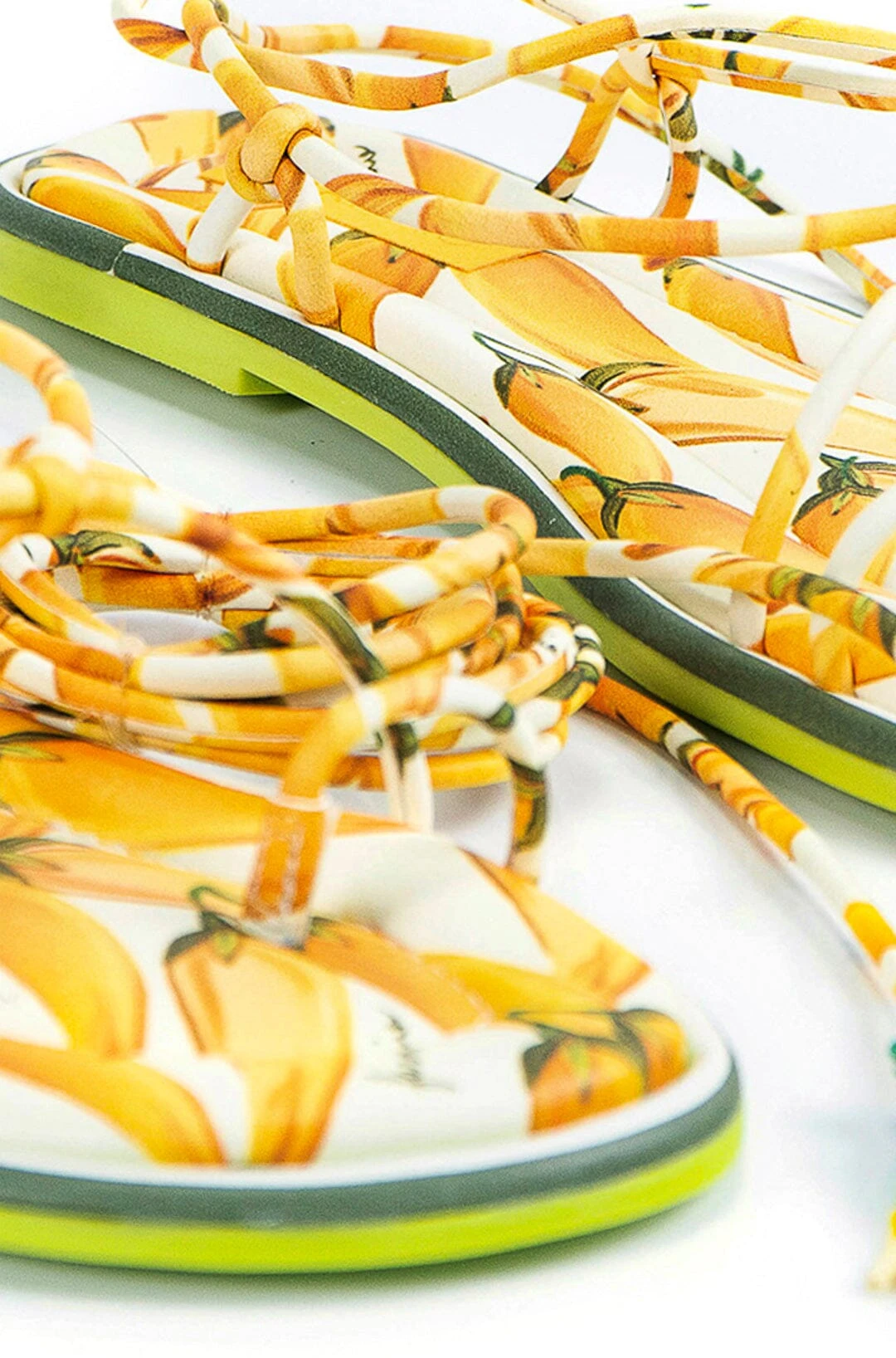 Farm Rio Off White Peppers Lace Up Flat Sandal 4 Farm Rio Off White Peppers Lace Up Flat Sandal - Image 2