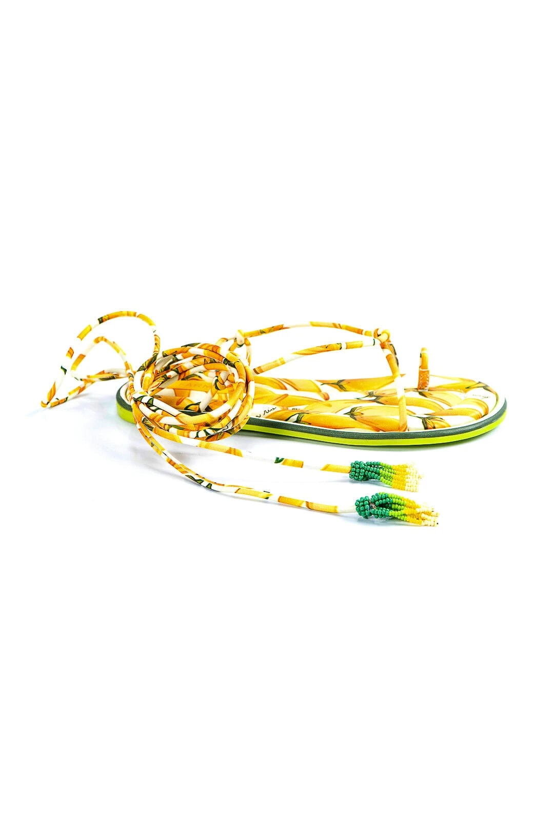 Farm Rio Off White Peppers Lace Up Flat Sandal 5 Farm Rio Off White Peppers Lace Up Flat Sandal - Image 3